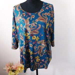 NEW Exclusive One 3/4 sleeve blouse 1X 2X 3X